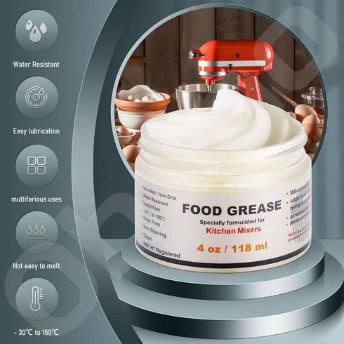 4 oz Food Grade Grease for KitchenAid Stand Mixer, Maintain Performance and Extend Service Life with 9709511 4162324