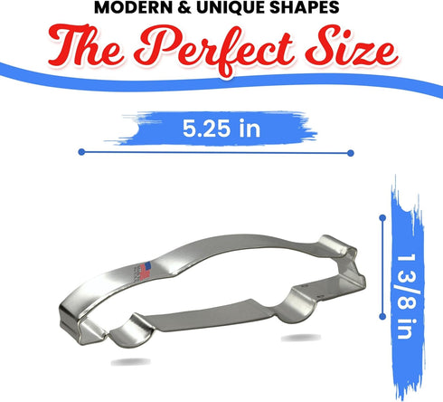 Race Car Cookie Cutter 5.25 Inch – Tin Plated Steel Cookie Cutters - CookieCutterCom Brand