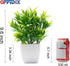 OFFIDIX Faux Plants Mini Potted Plastic Aloe, Artificial Green Plant with White Square Pots for Home Decor