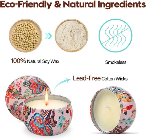 Scented Candles Gift Set for Women, 12 Pack 2.5 Oz Soy Wax Travel Tin Aromatherapy Candles for Home Decor