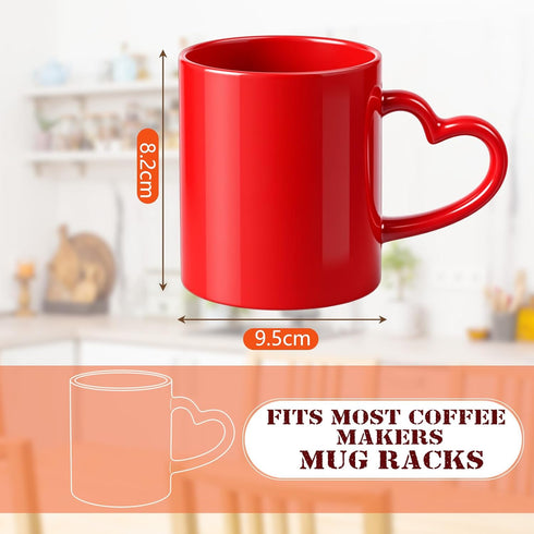 Set 6, 10 oz Pickmesh Colorful Ceramic Coffee Mug of Rainbow Enamel Mugs with Handles, Dishwasher and Microwave Safe