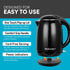 Elite Gourmet EKT1821 1.8L Double Wall Insulated Kettle, 1500W with Stainless Steel Interior, Auto Shut-Off, Black
