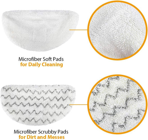 Bissell Powerfresh Steam Mop Replacement Pads Compatible with 1940 1440 1544 Series, Washable Reusable (6-PACK)