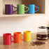 Set 6, 10 oz Pickmesh Colorful Ceramic Coffee Mug of Rainbow Enamel Mugs with Handles, Dishwasher and Microwave Safe