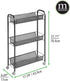mDesign Steel Rolling Utility Cart with 3 Basket Shelves - Storage Organizer Trolley for Bathroom, Garage, Laundry Room