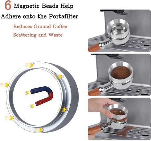 53mm Espresso Tamper Set, Dual-Spring Calibrated Coffee Tamper with WDT Tool and Magnetic Funnel