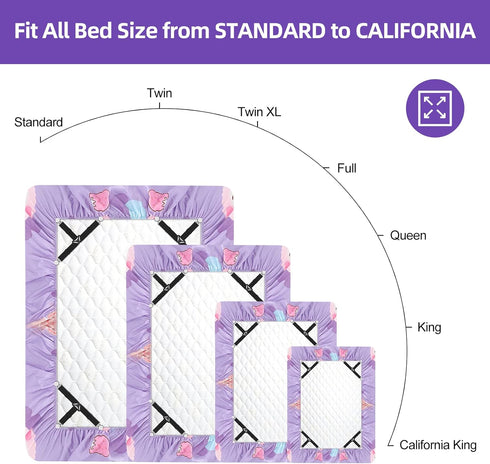 Bed Sheet Fasteners, Triangle Sheet Straps, 3 Way Fitted Bed Corner Holder, 4PCS