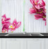 Ambesonne Floral Kitchen Curtains, Orchids on Plain Background, 2 Panel Set for Kitchen Cafe Decor, 55" x 39"
