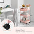 3 danpinera Slim Storage Cart, Tier Narrow Rolling Cart on Wheels Bathroom Organizer with Dividers Handle Hanging Cups