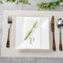 15.8 7.9 Inch 50 Luxenap X Linen-Feel Guest Towels, Lettered Hand Towels - Silver Letter 'P', Sans Serif Font, White
