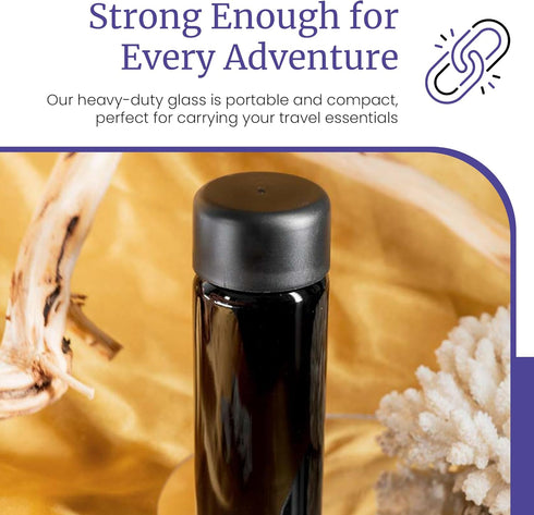 Infinity Jars Black Ultraviolet Glass Slow Pour Bottle 100 ML Airtight Refillable Container for Massage Oil, Shampoo