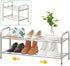 2-Tier 100% Steel,4-Rod Closet (15" 27", Expandable Shoe Rack - Stainless Extendable & Adjustable Feet | Simple