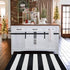 CAINANEL Black and White Striped Outdoor Rug 27.5X43 inches, Hand-Woven Cotton Indoor/Outdoor Welcome Mat for Porch