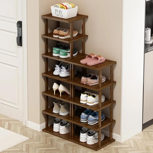 Spaces,7 Entryway,Closet,Corner,Doorway,Skinny Vertical Shoe Rack - Tall Narrow Shoe Rack Organizer for Small Tier