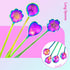 9 PCS Rainbow Flower Spoon Set, LEEFONE 2 Different Size Stainless Steel Reusable Teaspoons for Coffee Sugar Dessert