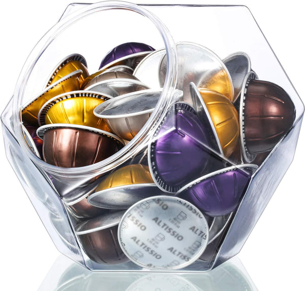RUSFOL Large-Capacity 12-Sided Polygon Coffee Pods Holder for Nespresso Vertuoline Capsule