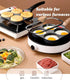 HUPECHAM 4-Cup Egg Pan With Lid Nonstick, and Healthy Granite Egg Frying Pan, Versatile Breakfast Skillet for Eggs