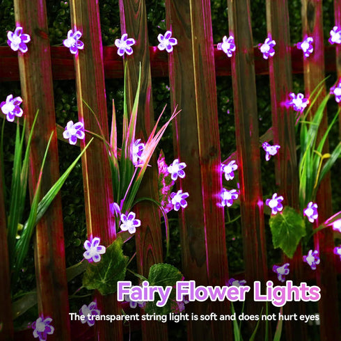 LIGHTOP 30LED Flower Battery Operated String Lights Cherry Blossom Fairy Lights Indoor Outdoor Waterproof for Garden