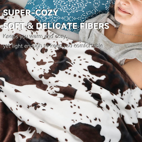 40x50 Inches Cow Print Baby Blanket for Kids, Ultra-Soft Warm Cute Toddler Crib Blanket for Nursery Stroller Car Bed