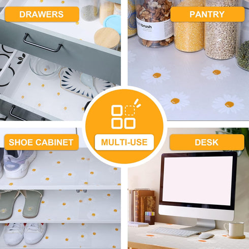 INNOLITES Shelf Liner for Kitchen Cabinets, Non-Adhesive, Washable Oil-Proof Easy to Cut for Storage 11.8" x 236"