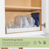 Bamboo Kitchen Towel and Food-Storage Organizer, Adjustable Wall Inserts, Non-Slip Feet, White Finish for Kitchen
