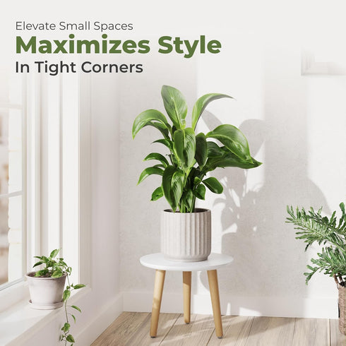 Leaf&lull Plant Stand Indoor Small Plant Table for Large Plants Wood Plant Stool Tall Plant Holder for Living Room