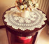 Laivigo New Handmade Crochet Cotton Lace Round Table Cloth Doilies, 24 Inch, Beige