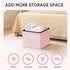 16.5L 12.6W 12.6H PINPLUS Sherpa Storage Ottoman Footrest Stool - Plush Foldable Cube with Hidden Compartment