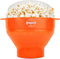 POPCO Collapsible Microwave Popcorn Popper, Large Silicone Bowl with Handles, Dishwasher Safe, Orange
