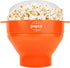 POPCO Collapsible Microwave Popcorn Popper, Large Silicone Bowl with Handles, Dishwasher Safe, Orange
