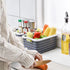 Plastic Storage Bin Baskets, Small Grey Toilet Paper Basket for Bathroom, Organizer Shower Caddy with Handles (2 Pack)