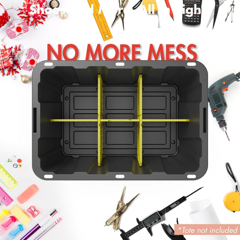 Universal 27-gal. Tough Storage Tote Divider, 6-slot Strong Box Divider for Storage Containers, Easy to Attach
