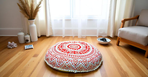 32" ICC Large Round seat Floor Cushion Chair Ottoman Cover Pouf Pillow Meditation Floor Cushions for Adults Seating