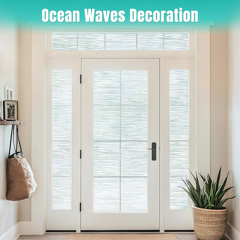 DOWELL Window Privacy Film, Frosted Glass Static Cling Window Covering, UV Blocking Decorative Sticker