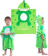 LOLANTA Hooded Dinosaur Children's Bath Towels, 100% Cotton Beach Towel for Boys, Green, 4-6 Years