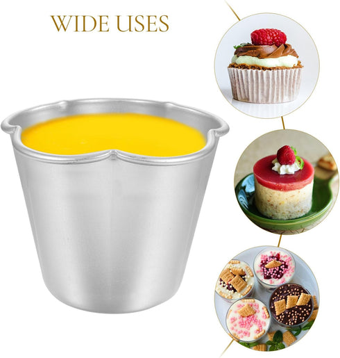 Luxshiny 6pcs Cake Mold, Mini Cheesecake Pan, Chocolate Pan, Baking Tins, Round Aluminum Alloy