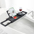 Utoplike Bamboo Bathtub Tray, Adjustable Bath Caddy Table for Tub, Bathroom Organizer with Book, Tablet, Wine Glass