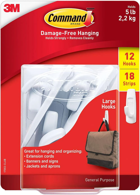 Command 12 Large Utility Hooks for Hanging