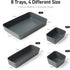 8Pcs 4 Set ISSEVE Nesting Silicone Drawer Organizer Trays, Size Versatile Vanity Bathroom & Desk Drawer Organizer