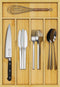Utensil Organizer Bamboo for Kitchen Drawers, Cutlery Tray and Silverware Holder, Wood Drawer Dividers with 5 Slots
