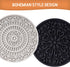 8 Pcs Boho Coasters for Drinks, Silicone Coasters with Holder, Boho Style Grooved Pattern, Tabletop Protection Coaster