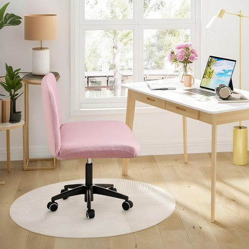 Armless YISUN Waterproof Criss Cross Chair Cover, Stretch Jacquard Chairs Slipcover Washable Removable Office Desk