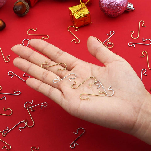 Tatuo Xmas Ornament Hooks, Metal Wire Hooks with Storage Box for Christmas Tree Decoration (201, Gold and Silver)