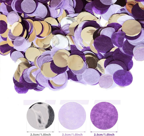 Purple Silver Confetti Birthday Party Decorations Centerpiece Table Decor for Engagement, Baby Shower, Wedding,