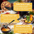6 PCS Stainless Steel Serving Utensils Set, Large Slotted Spoons, Forks, Ice Sugar Tongs, Cake Server, Black for Buffet