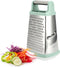 Stainless Steel Cheese Grater - Metal Box Grater for Kitchen with Comfortable Handle, Food Processor and Shredder