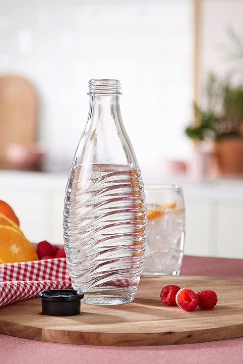 24 Oz sodastream - Carbonating Carafe for Aqua Fizz machines | Eco-Friendly Reusable Glass Bottle | Keeps Sparkling