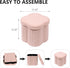 12.6" Flower Shaped Foldable Storage Ottoman,Small Foot Rest with Hidden Storage for Dorm Room/Living