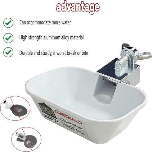 XINYI 2pcs Chinchillas, Aluminum Alloy Chicken Water Cups, Automatic Metal Chicken Water Feeder for Dog, Cat, Bunnies