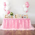 leegleri Pink Tulle Table Skirt for Baby Shower - 6FT Ruffle Tutu with LED Light for Birthday Party Decorations